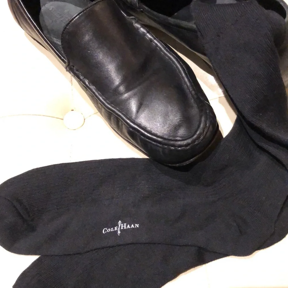 Cole Haan genuine leather black loafers slip on